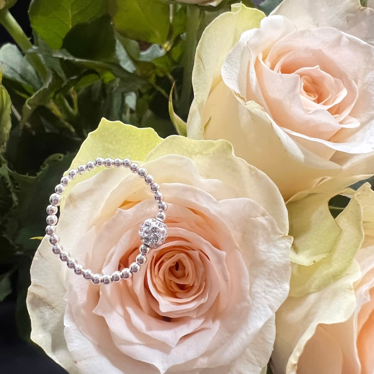 Sterling Silver Crystal Bling Ring