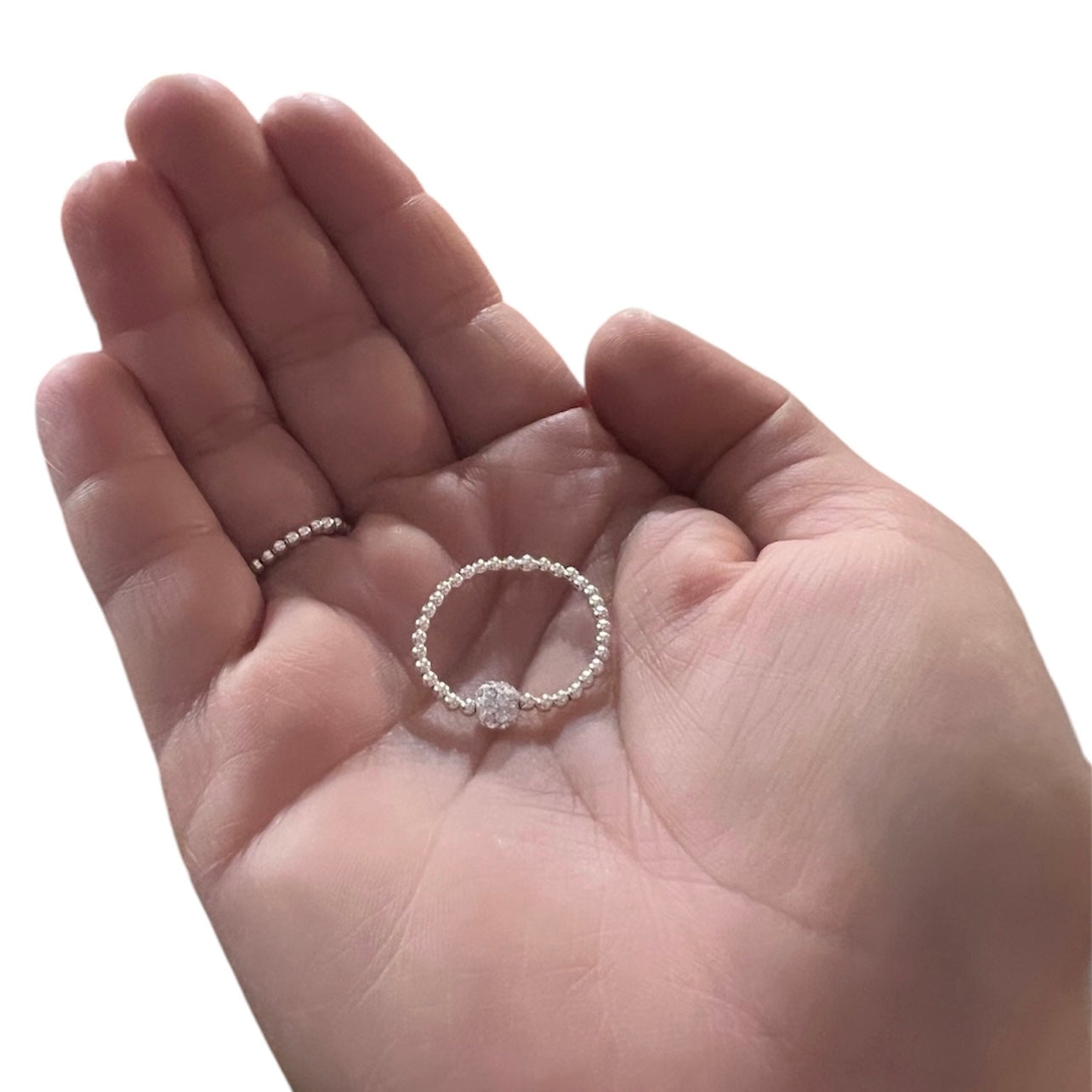 Sterling Silver Crystal Bling Ring